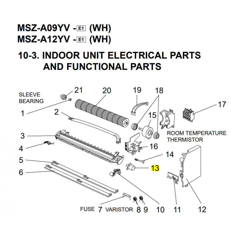 Motor Lama Unidad Interior Mitsubishi Msz A Yv E Wh