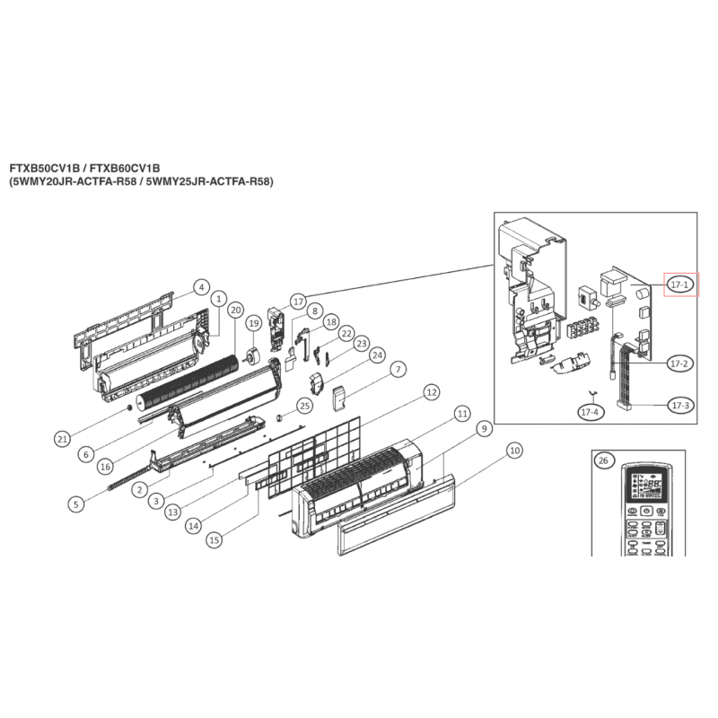 Placa De Control Split Interior Daikin Modelo Ftx Cv B