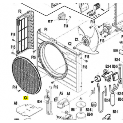 REJILLA PROTECCIÓN VENTILADOR UNIDAD EXTERIOR DAIKIN RXB25C5V1B