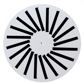 Difusor rotacional de placa circular de 36 elementos con plenum aislado para techo continuo Airzone 200mm