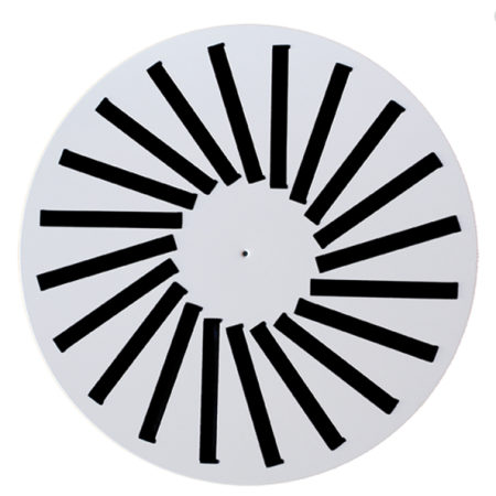 Difusor rotacional de placa circular de 36 elementos con plenum aislado para techo continuo Airzone 200mm