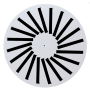 Difusor rotacional de placa circular de 48 elementos con plenum aislado para techo continuo Airzone