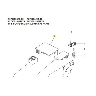 Placa electronica CONTROL INVERTER unidad exterior MITSUBISHI ELECTRIC SUZ-KA35VA.TH