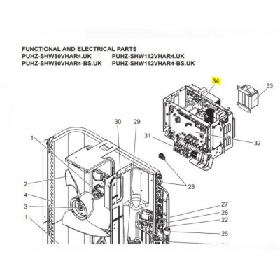 Placa potencia inverter unidad exterior MITSUBISHI ELECTRIC modelo PUHZ-SHW112VHAR4.UK S70 E31 313 290350