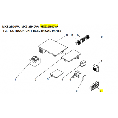 Placa display p.c board exterior MITSUBISHI ELECTRIC modelo MXZ-2B52VA-E1 E12 A47 329 472808