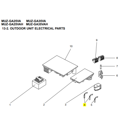 Kit sondas unidad exterior MITSUBISHI ELECTRIC modelo MUZ-GA25VA E1 E12927306