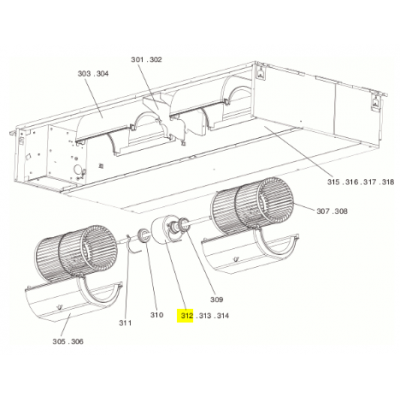 Motor ventilador unidad interior conductos MITSUBISHI ELECTRIC modelo PEAD-RP125JAQ