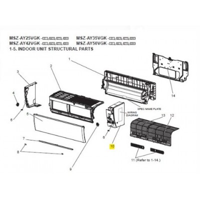 copy of PLANCHA DE FIJACIÓN SPLIT MISTUBISHI ELECTRIC MSZ-HR42VF-E1 E12 J98 970