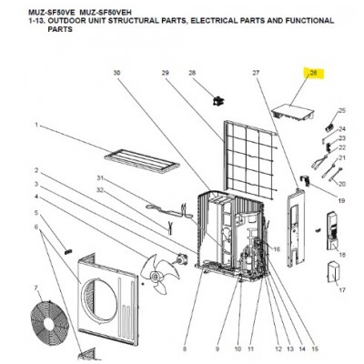 Placa control exterior MITSUBISHI ELECTRIC MUZ-SF50VE-E2 473083 E22P45451