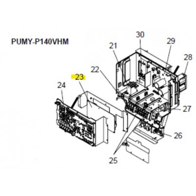 Placa filtro de ruido exterior MITSUBISHI ELECTRIC modelo PUMY-P140VHM 191655 T7WE16346