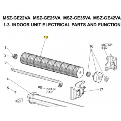 copy of MOTOR VENTILADOR UNIDAD INTERIOR MITSUBISHI ELECTRIC MSZ-GE25VA-E1