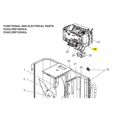 Placa de control exterior MITSUBISHI ELECTRIC modelo PUHZ-ZRP100VKA 259166