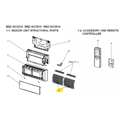 FILTROS DE AIRE 2UD UNIDAD INTERIOR MITSUBISHI ELECTRIC MSZ-GC35VA-E1/E2 473369