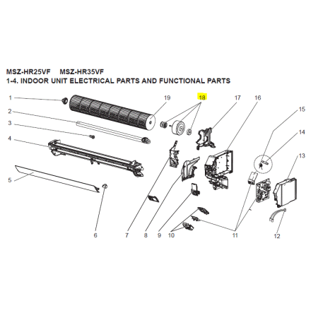 MOTOR VENTILADOR UNIDAD INTERIOR MITSUBISHI ELECTRIC MSZ-HR25VF-E1