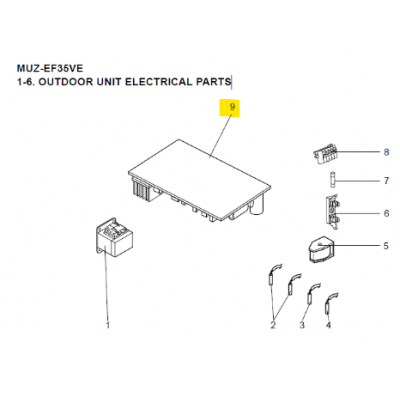 Placa inverter P.C BOARD exterior MITSUBISHI ELECTRIC modelo MUZ-EF35VE-E4 281138