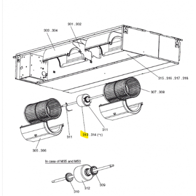 copy of PLACA DE POTENCIA UNIDAD INTERIOR MITSUBISHI ELECTRIC PEAD-SM125JA.UK