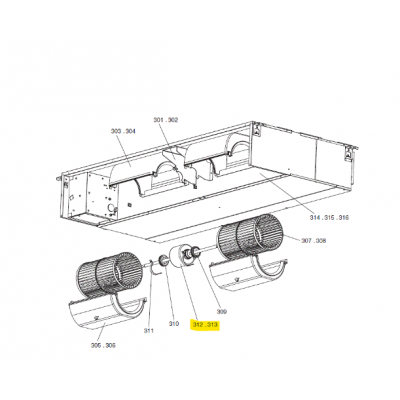 Motor ventilador unidad interior MITSUBISHI ELECTRIC PEAD-SP125JAR1.UK S70 E75 220