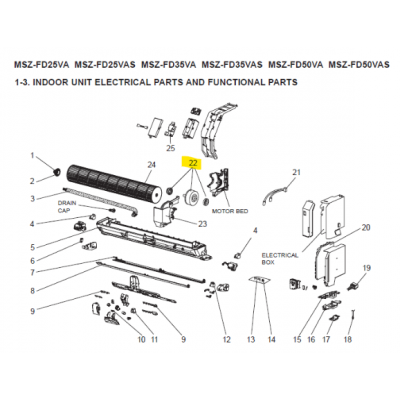 Motor ventilador unidad interior MITSUBISHI modelo MSZ-FD25VA-E1 473550