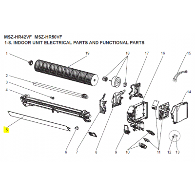 LAMA HORIZONTAL INTERIOR MITSUBISHI MSZ-HR50VF-E1