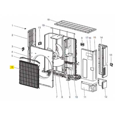 REJILLA UNIDAD EXTERIOR MITSUBISHI ELECTRIC PUZ-SM100VKA.TH