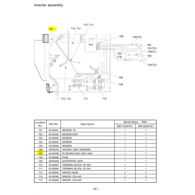 Placa OCASION inverter exterior TOSHIBA modelo RAV-SM1403AT-E código 4316V291