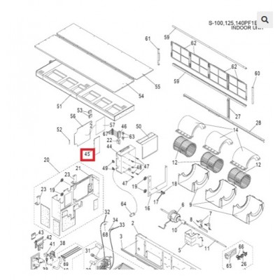 Placa electrónica control unidad interior PANASONIC S-125PN1E5A