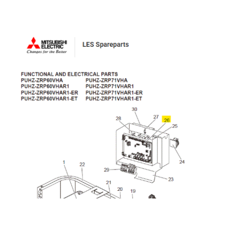 Placa control exterior MITSUBISHI ELECTRIC modelo PUHZ-ZRP71VHA T7WG51315 278637
