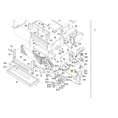 Placa de control interior DAIKIN modelo CDX25HAV1NB
