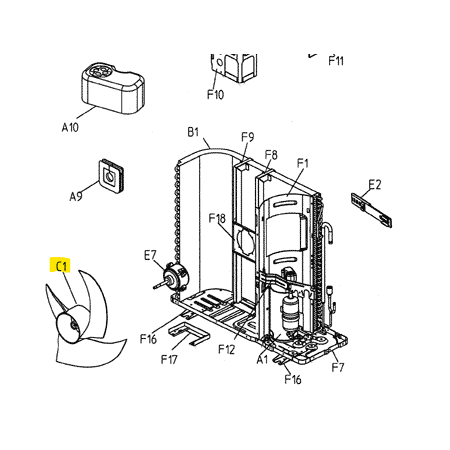 Aspa ventilador exterior DAIKIN modelo RZQS100C2V1B 5014090