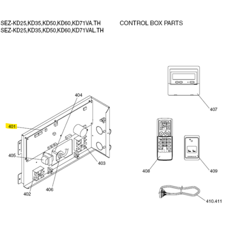 Placa de control unidad interior MITSUBISHI ELECTRIC SEZ-KD50VA.TH