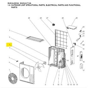 Motor ventilador unidad exterior Mitsubishi Electric MUZ-HJ71VA-E1-E2