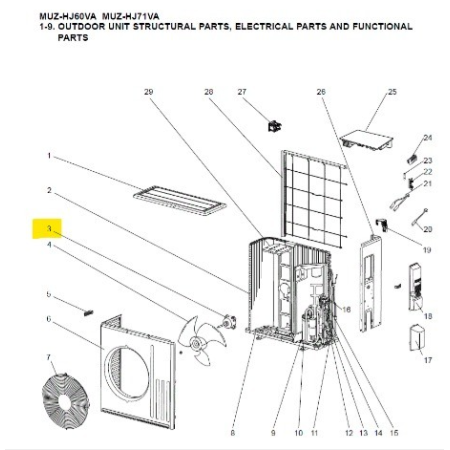 Motor ventilador unidad exterior Mitsubishi Electric MUZ-HJ71VA-E1-E2