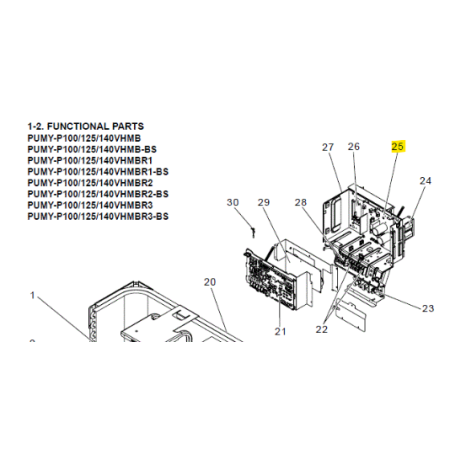 Placa inverter exterior MITSUBISHI ELECTRIC modelo PUMY-P125VHMBR32
