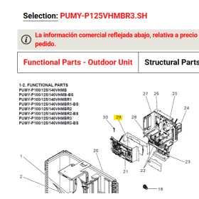 Placa filtro de ruido exterior MITSUBISHI ELECTRIC modelo PUMY-P125VHMBR32 272349 R01E22346