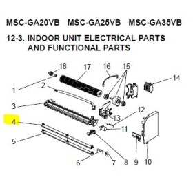 LAMA HORIZONTAL SUPERIOR UNIDAD INTERIOR MITSUBISHI MSC-GA35VB-E1