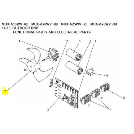 ASPAS UNIDAD EXTERIOR MITSUBISHI MUX-A19WV-E1
