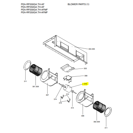 Motor ventilador unidad interior Mitsubishi Electric PEA-RP200GA.TH-AF