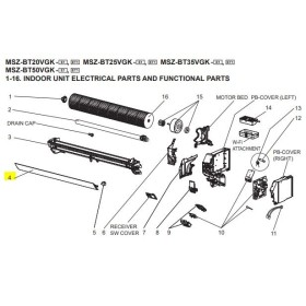 Lama horizontal unidad interior MITSUBISHI modelo MSZ-BT35VGK-E2