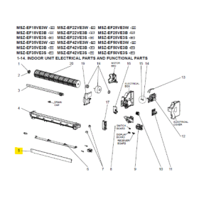 Lama superior unidad interior MITSUBISHI ELECTRIC modelo MSZ-EF35VES-E1 416710