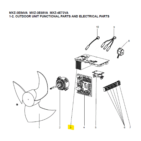 Placa inverter unidad exterior Mitsubishi Electric MXZ-3E54VA-E1 E22T10440