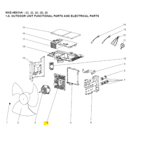 Placa electronica de control unidad exterior MITSUBISHI ELECTRIC MXZ-4E83VA-E2 285681 T7WH11315