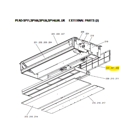 Filtros de aire unidad interior conductos MITSUBISHI ELECTRIC modelo PEAD-SP100JA.UK S70E70500