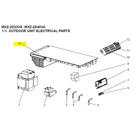 Placa control inverter unidad exterior Mitsubishi Electric MXZ-2D33VA-E1/E2