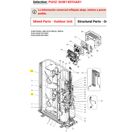 Motor ventilador unidad exterior Mitsubishi Electric PUHZ-SHW140YHAR1 610612 R01F15221