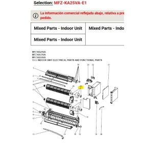 MOTOR VENTILADOR SUELO-TECHO INTERIOR P.C. BOARD MITSUBISHI MFZ-KA25VA-E1 222057 M211L3300
