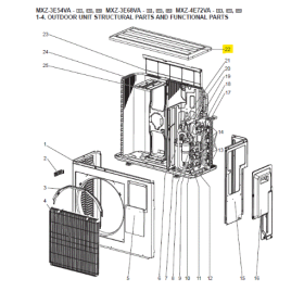 Tapa superior exterior MITSUBISHI ELECTRIC modelo MXZ-4E72VA-E2 E22819297 473543