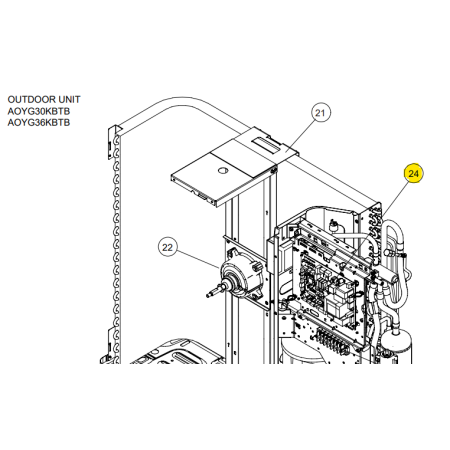 Placa control exterior FUJITSU AOYG36KBTB 9AGF13666