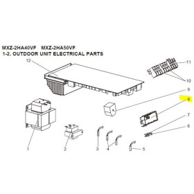 Placa display exterior MITSUBISHI ELECTRIC modelo MXZ-2HA40VF-E1/E2