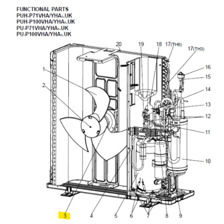 Motor ventilador unidad exterior Mitsubishi Electric PUH-P100VHA1.UK S70E50763