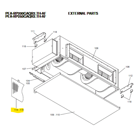 Filtros unidad interior conductos MITSUBISHI modelo PEA-RP200GAQR2.TH-AF